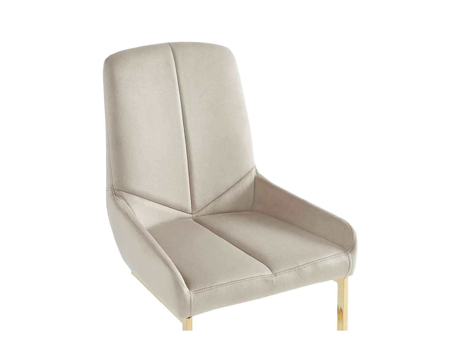 Lot de 6 chaises en velours et métal doré - Beige - BERLONA