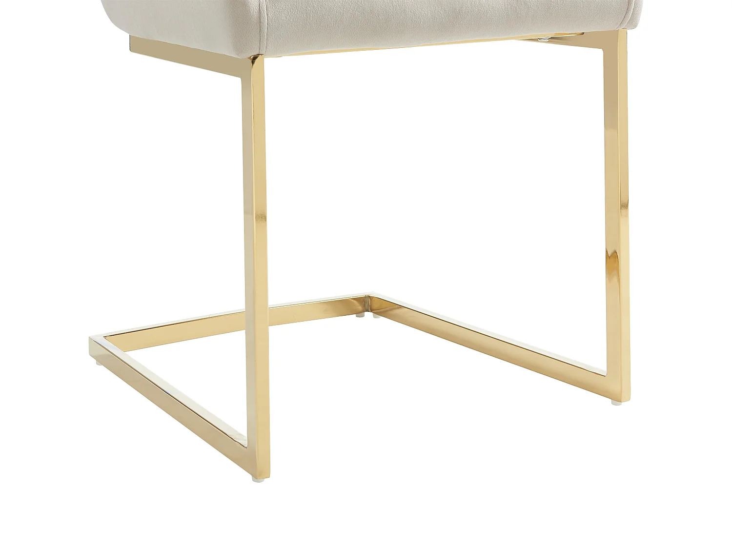 Lot de 6 chaises en velours et métal doré - Beige - BERLONA