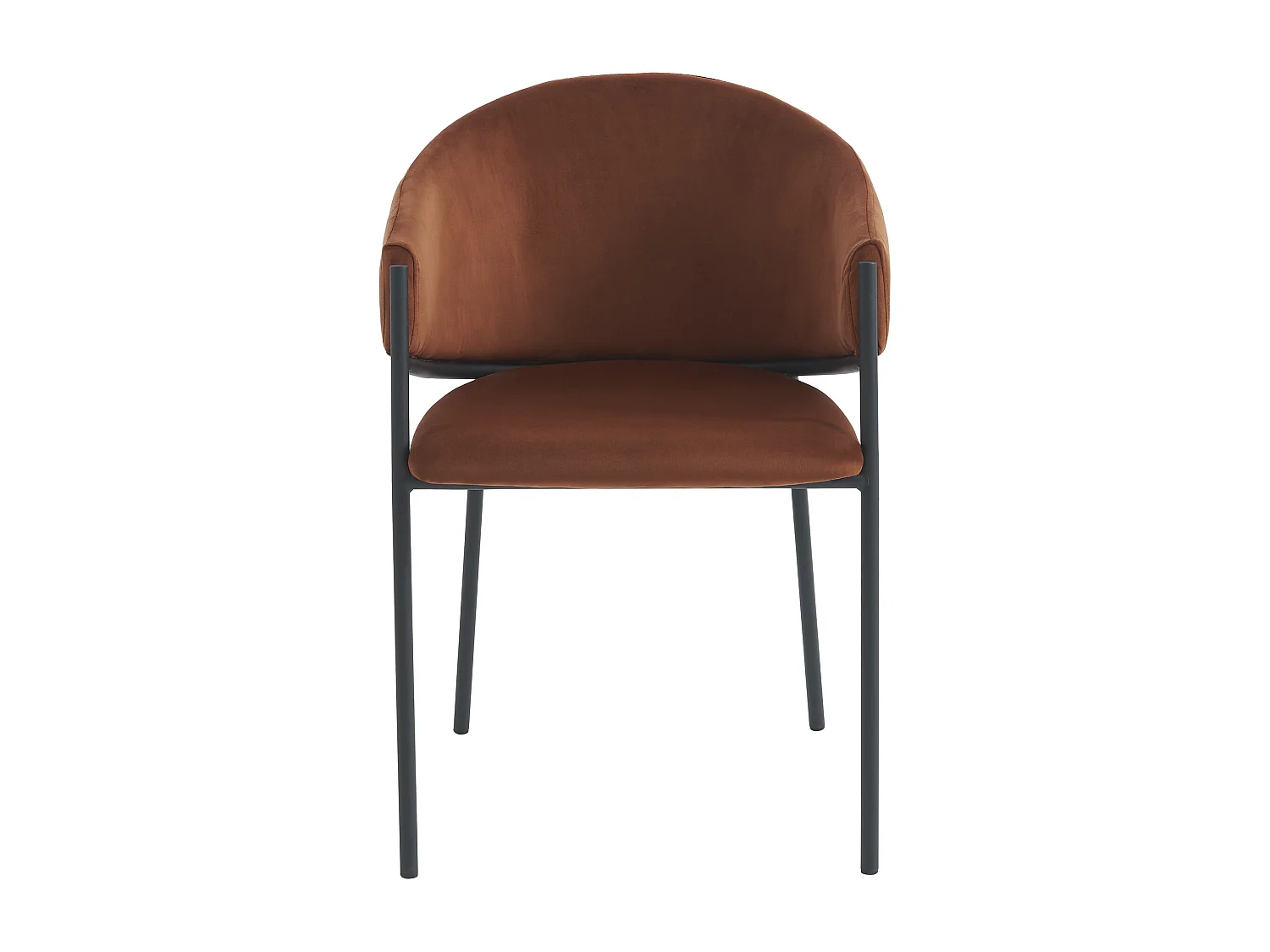 Set van 6 stoelen met armleuningen in fluweel en zwart metaal - Terracotta - ORDIDA van Pascal MORABITO