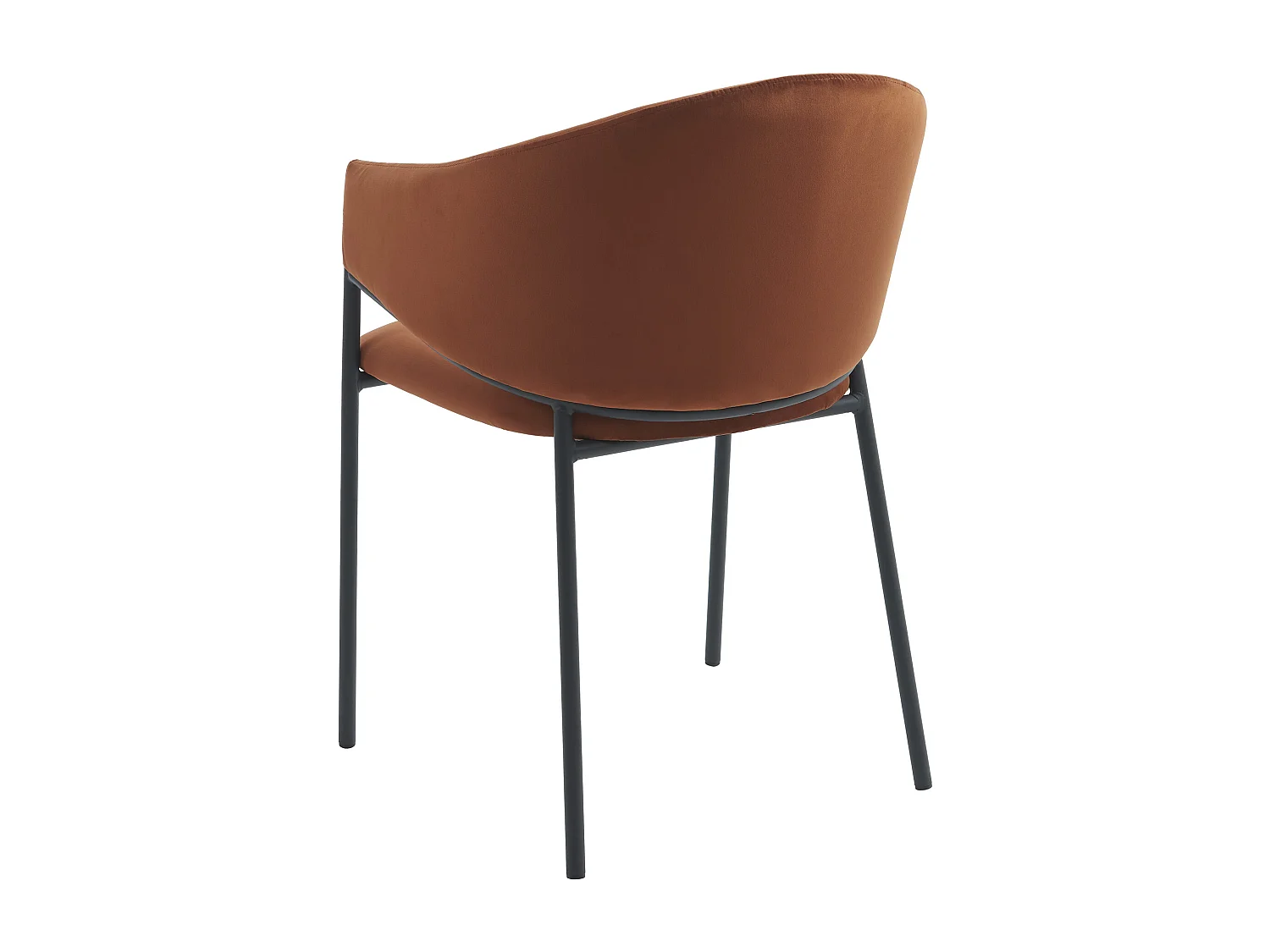 Set van 6 stoelen met armleuningen in fluweel en zwart metaal - Terracotta - ORDIDA van Pascal MORABITO