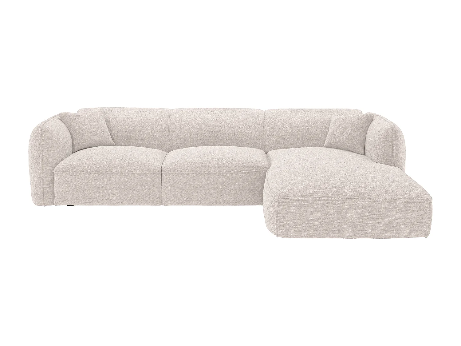 Hoekbank met hoek rechts van beige stof CAMILIO van Maison Céphy