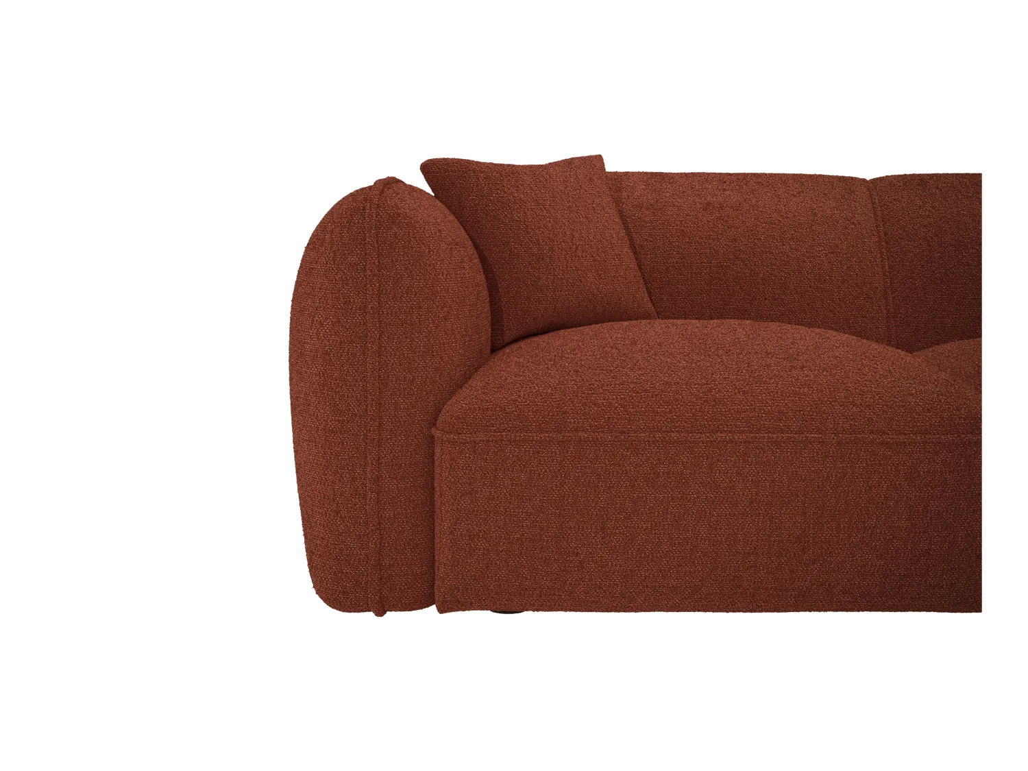 Canapé d'angle droit en tissu chenille terracotta CAMILIO de Maison Céphy