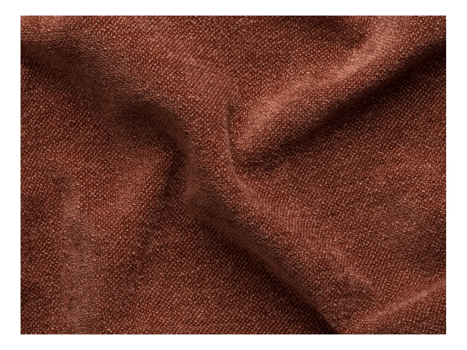 Canapé d'angle droit en tissu chenille terracotta CAMILIO de Maison Céphy