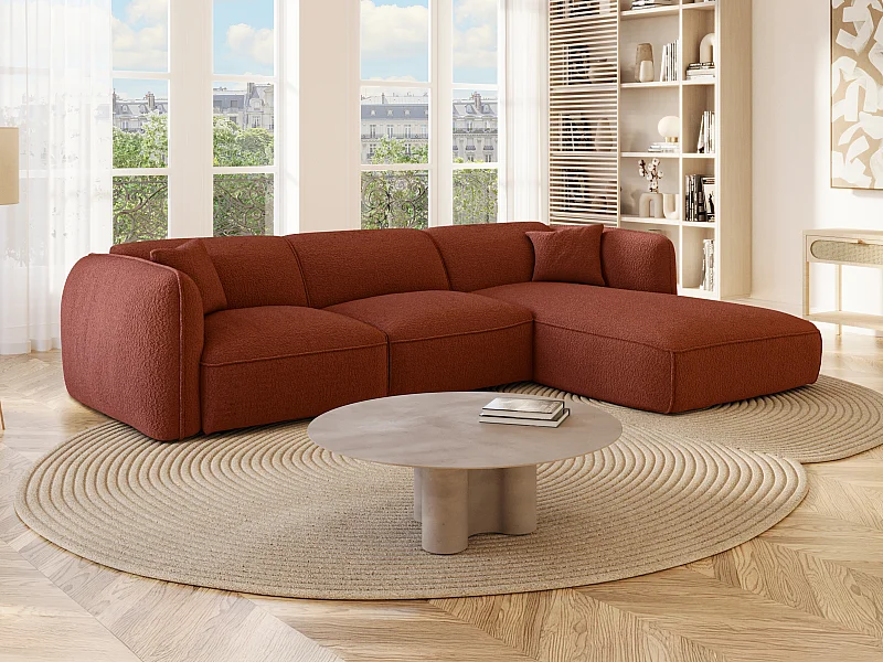 Divano in Tessuto Terracotta  - Angolo a destra - CAMILIO della Maison Céphy