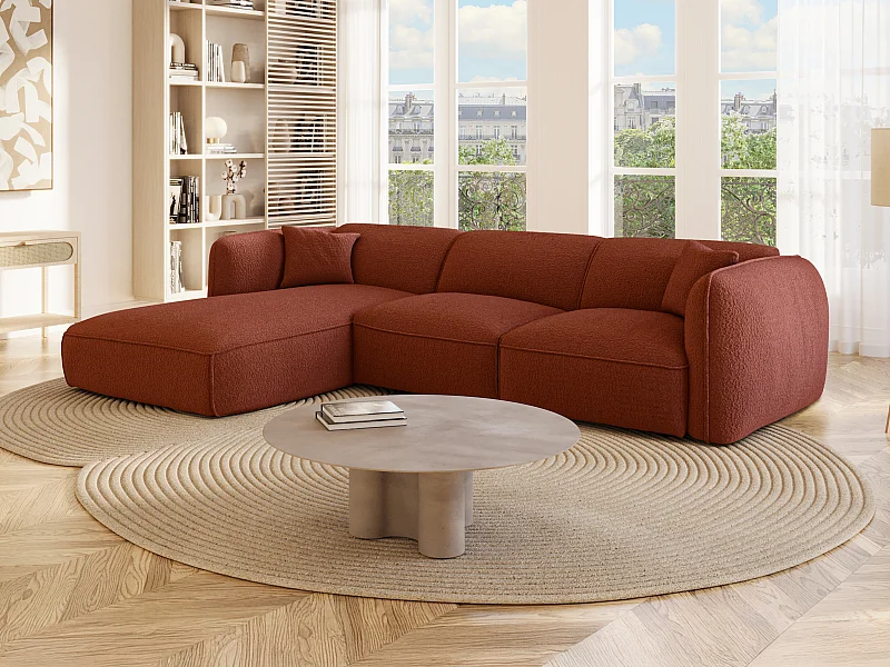 Ecksofa - Ecke links - Stoff - Terracotta - CAMILIO von Maison Céphy