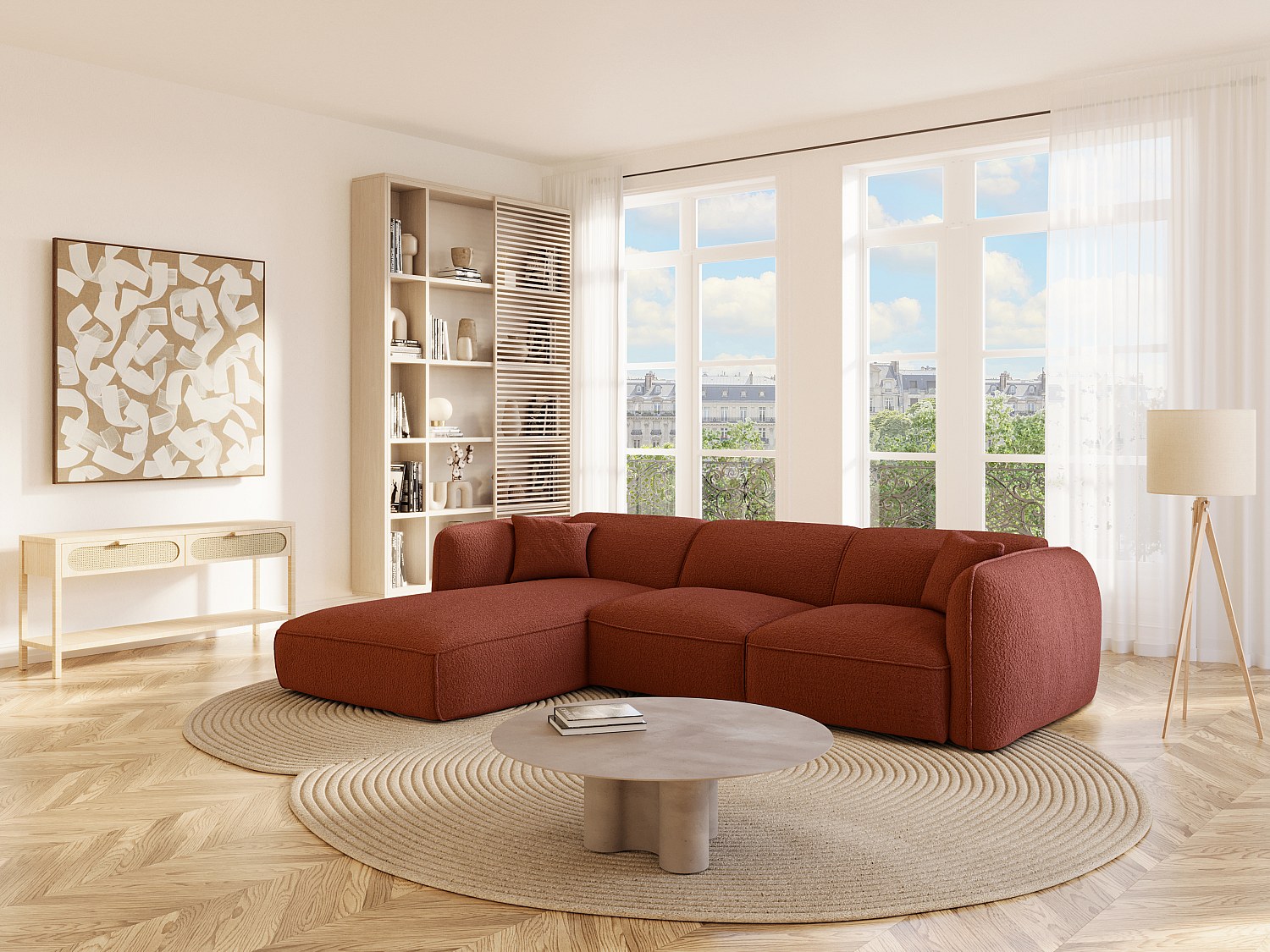 Vente-unique Ecksofa - Ecke Links - Stoff - Terracotta - Camilio Von Maison Céphy