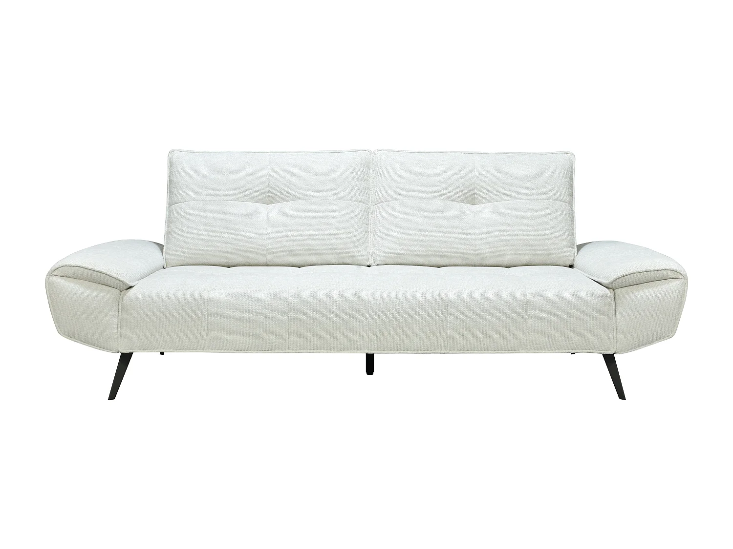 Canapé 3 places en tissu texturé blanc ivoire avec dossier avance-recule KELOPA