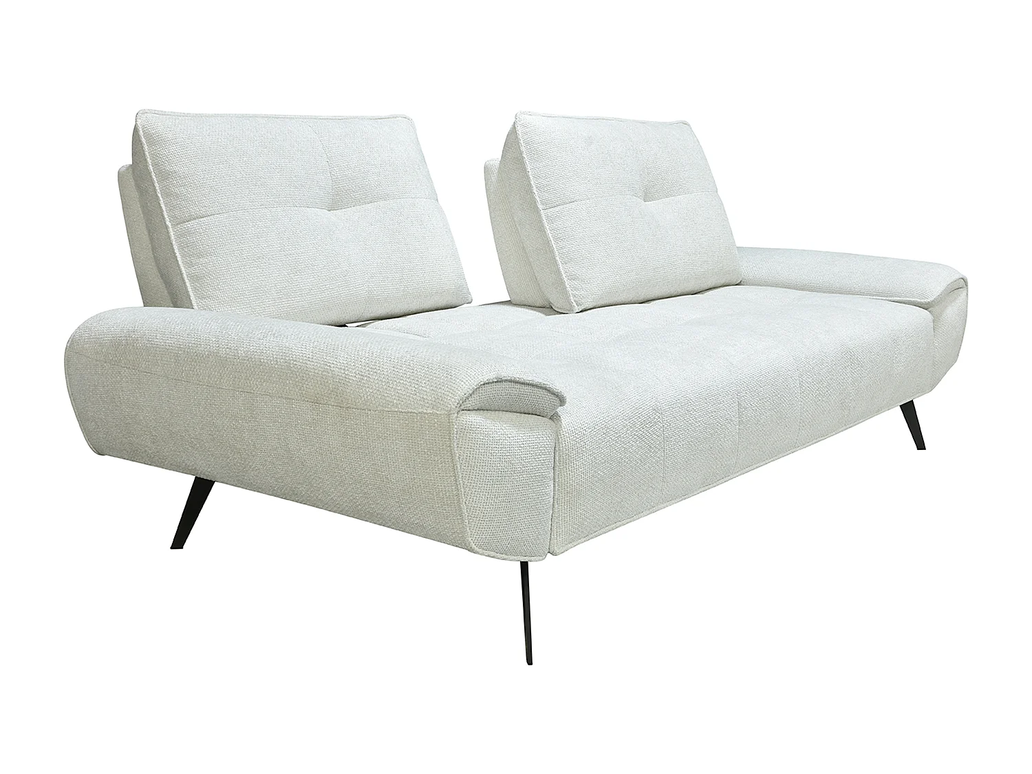 Canapé 3 places en tissu texturé blanc ivoire avec dossier avance-recule KELOPA