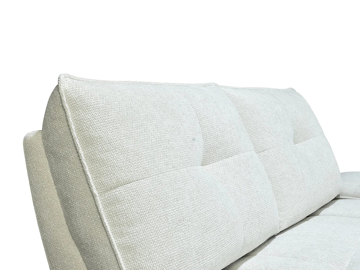 Canapé 3 places en tissu texturé blanc ivoire avec dossier avance-recule KELOPA