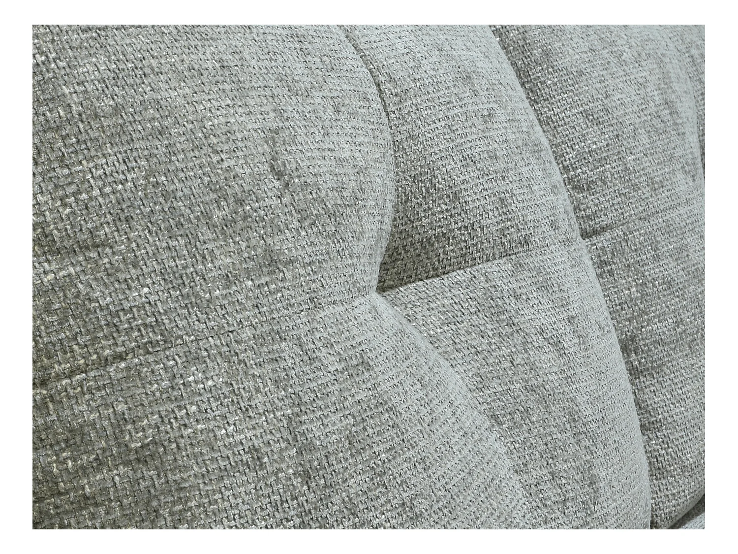 Kanapa 3-osobowa z szarą teksturowaną tapicerką i przesuwnym oparciem - KELOPA