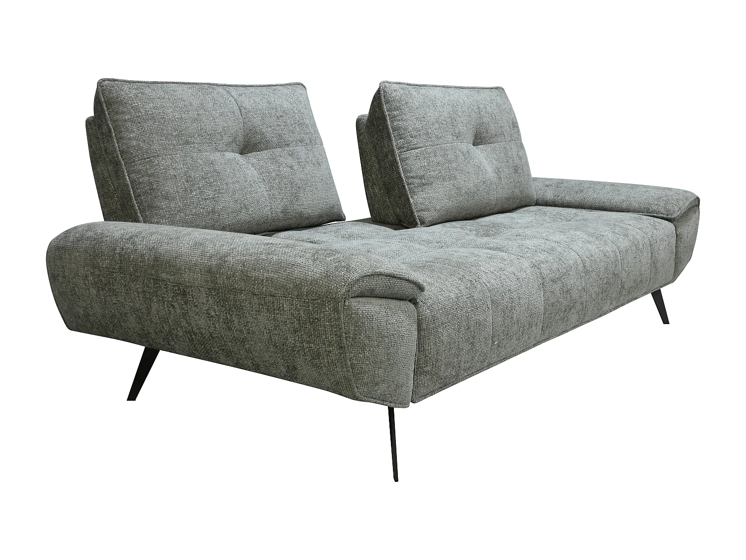 Canapé 3 places en tissu texturé gris avec dossier avance-recule KELOPA