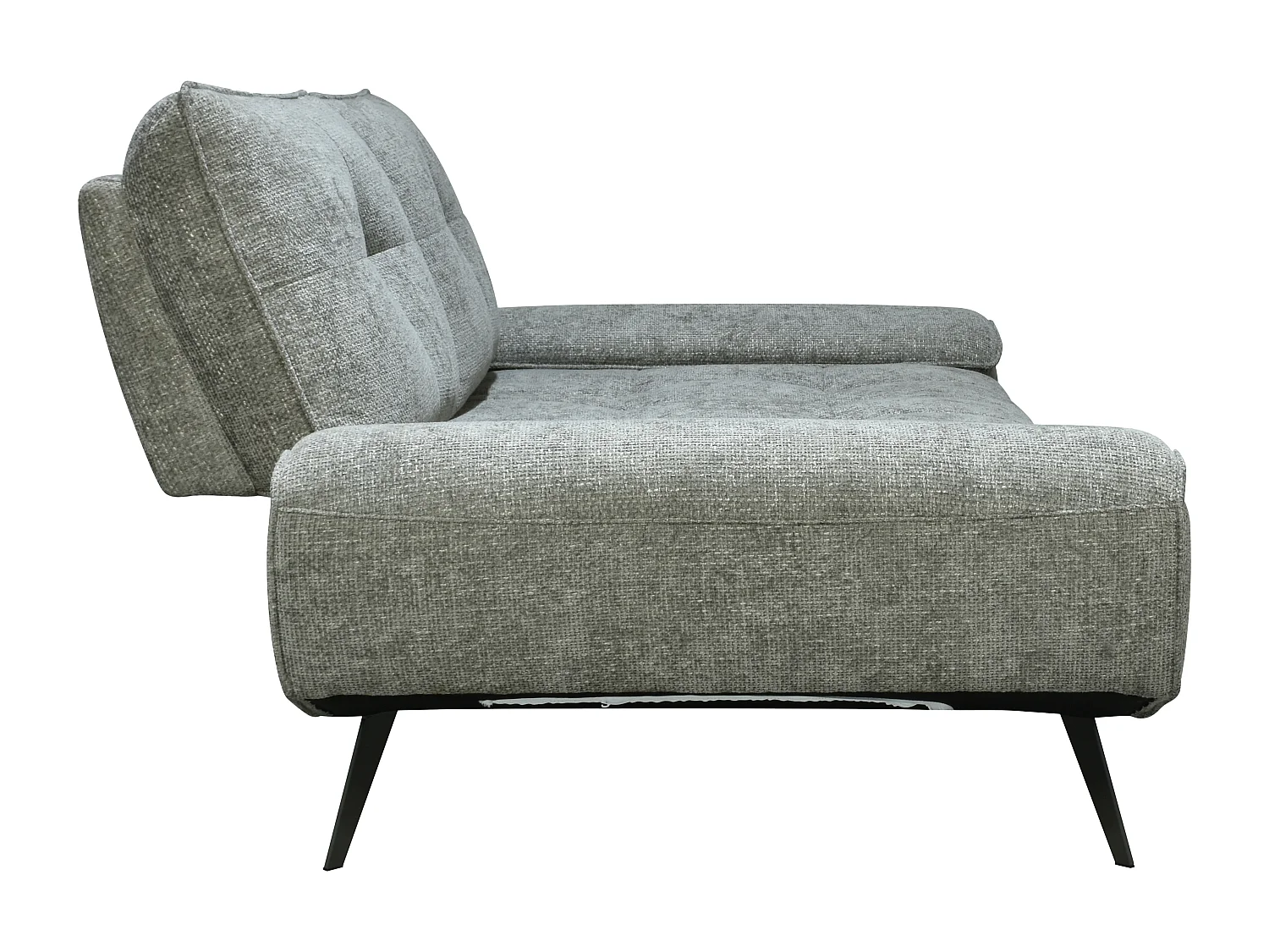 Canapé 3 places en tissu texturé gris avec dossier avance-recule KELOPA