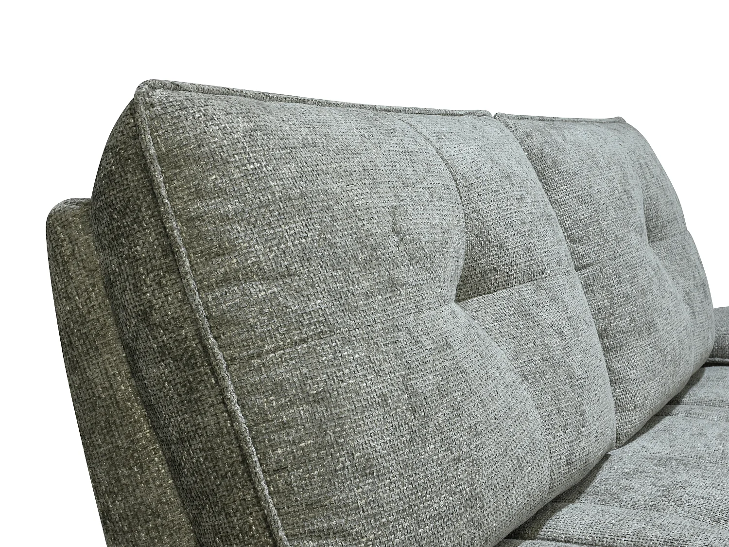 Canapé 3 places en tissu texturé gris avec dossier avance-recule KELOPA