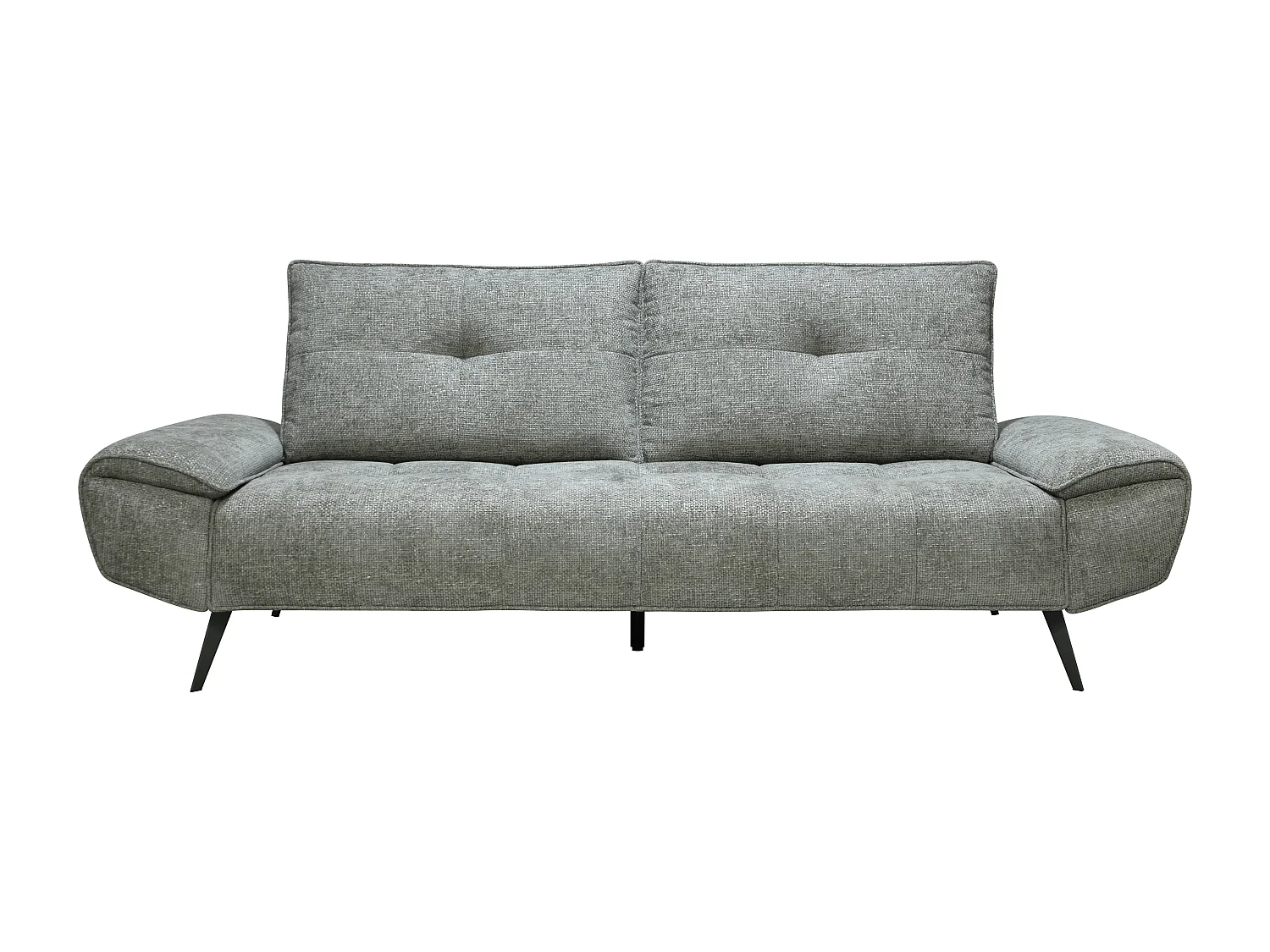 Canapé 3 places en tissu texturé gris avec dossier avance-recule KELOPA