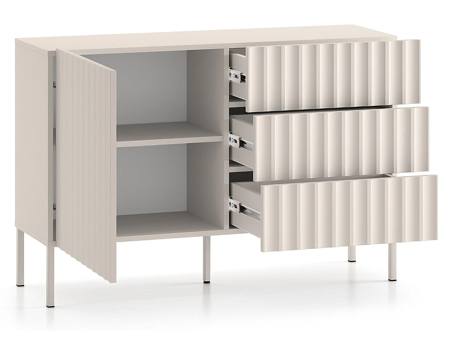 Sideboard mit Schubladen - hellbeige - 113 cm - DERRIVA