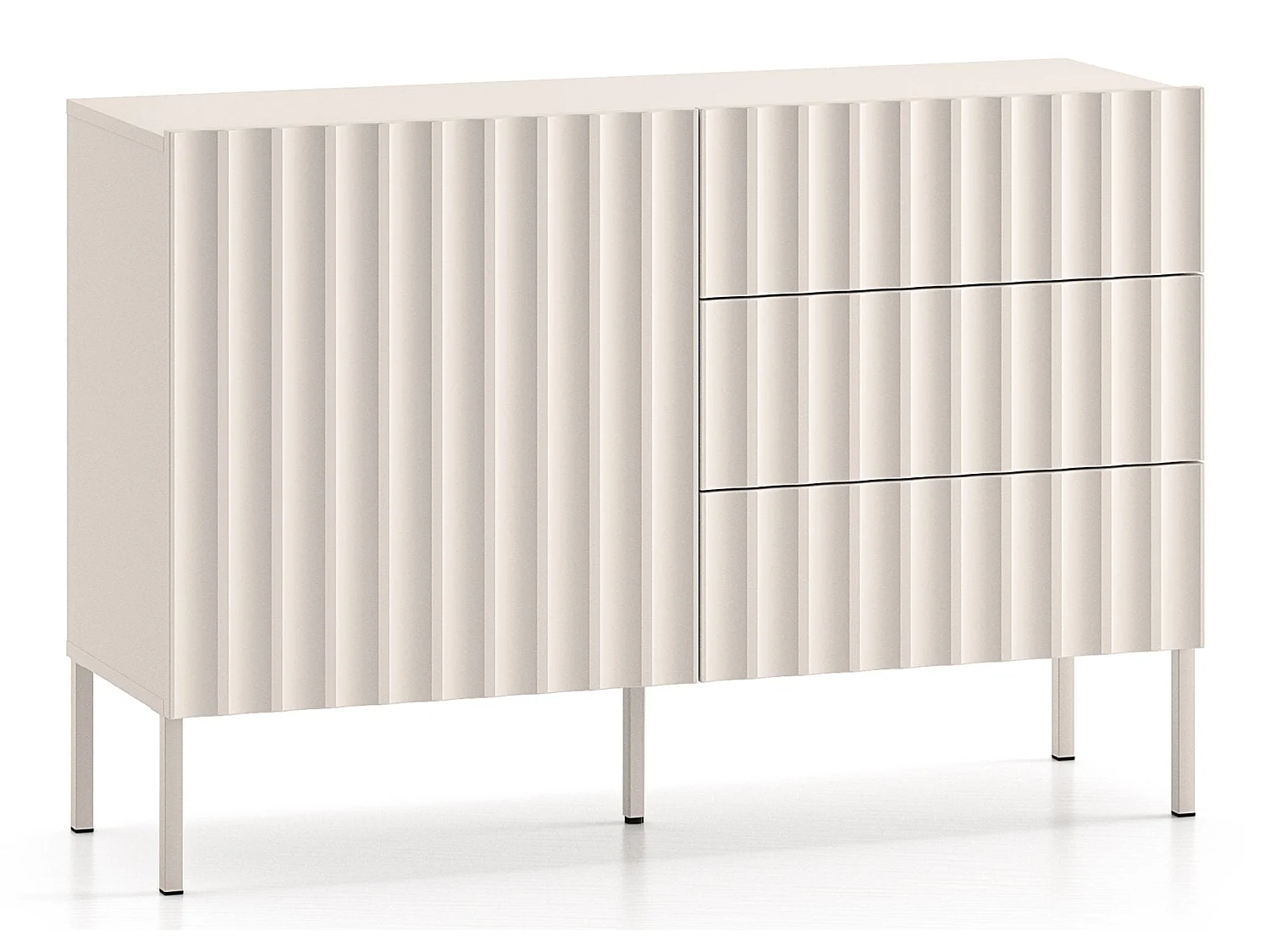 Sideboard mit Schubladen - hellbeige - 113 cm - DERRIVA