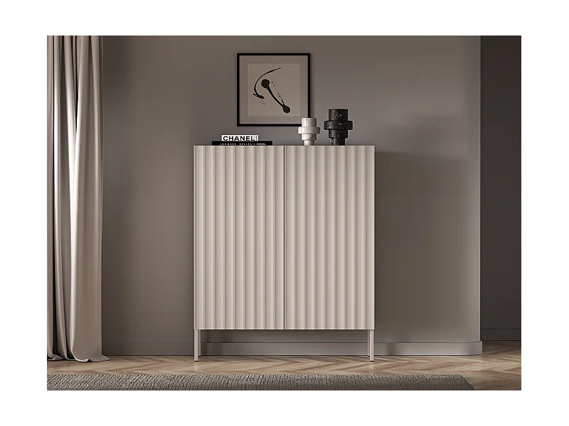 Highboard 2-türig - hellbeige - 100 cm - DERRIVA