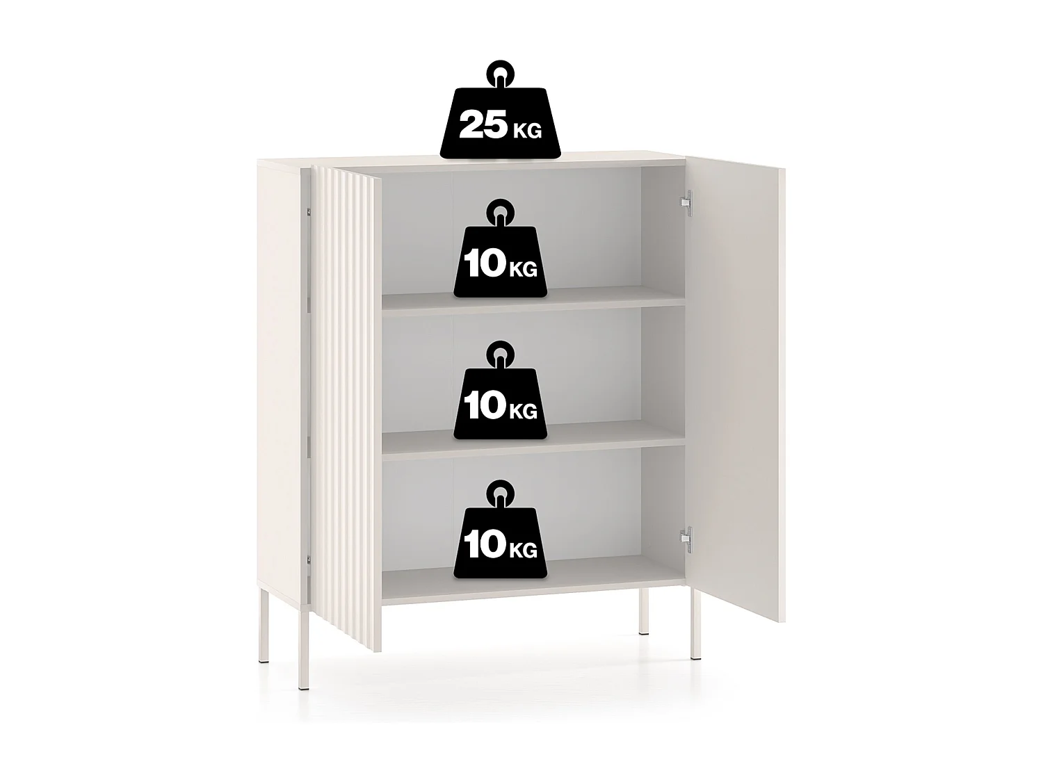 Highboard 2-türig - hellbeige - 100 cm - DERRIVA