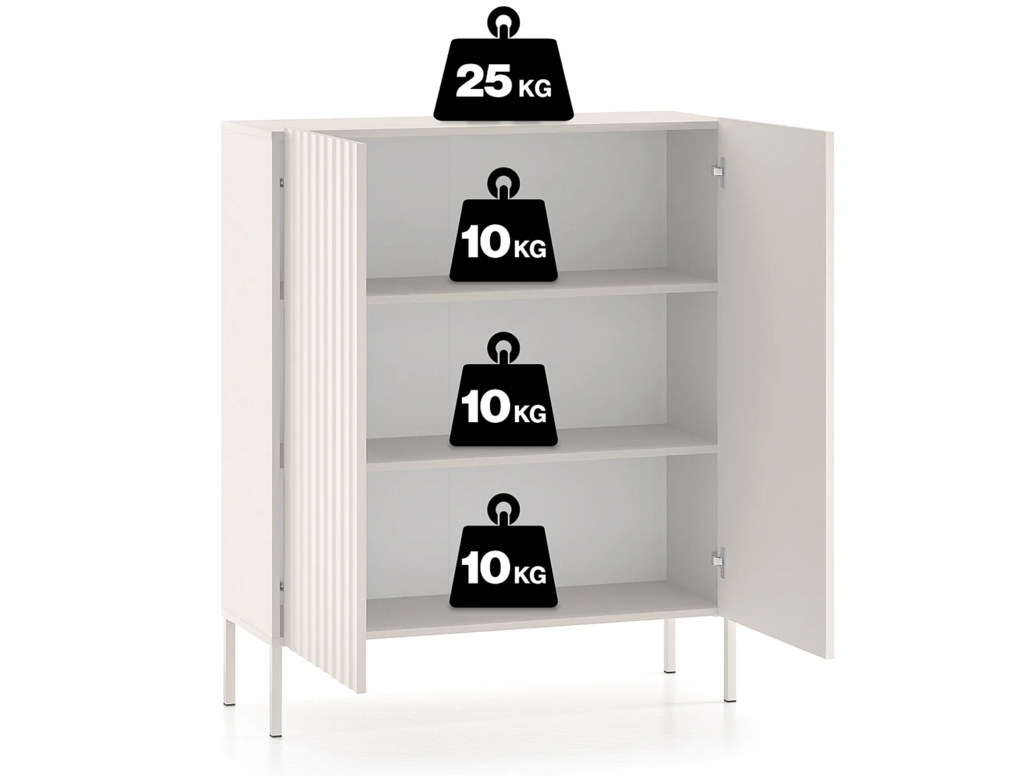 Highboard 2-türig - hellbeige - 100 cm - DERRIVA