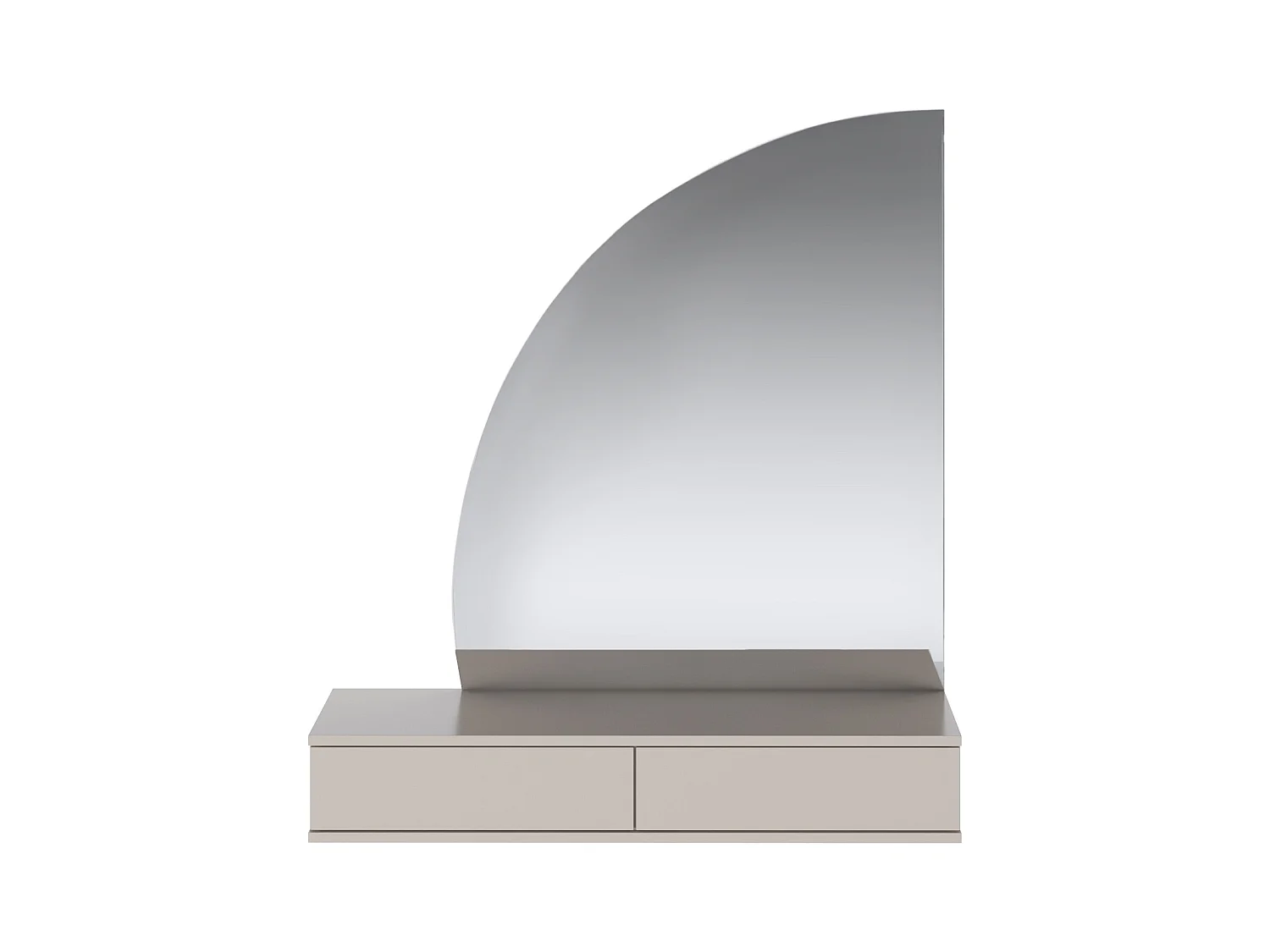 Toeletta sospesa con specchio con LED 2 cassetti Beige opaco - JINEZA