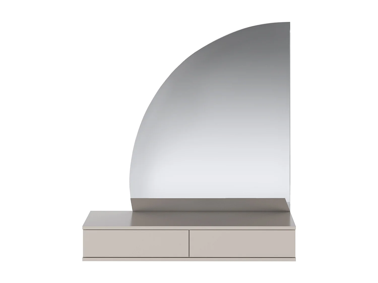 Väggmonterat sminkbord med 2 lådor i matt beige med LED-belysning JINEZA