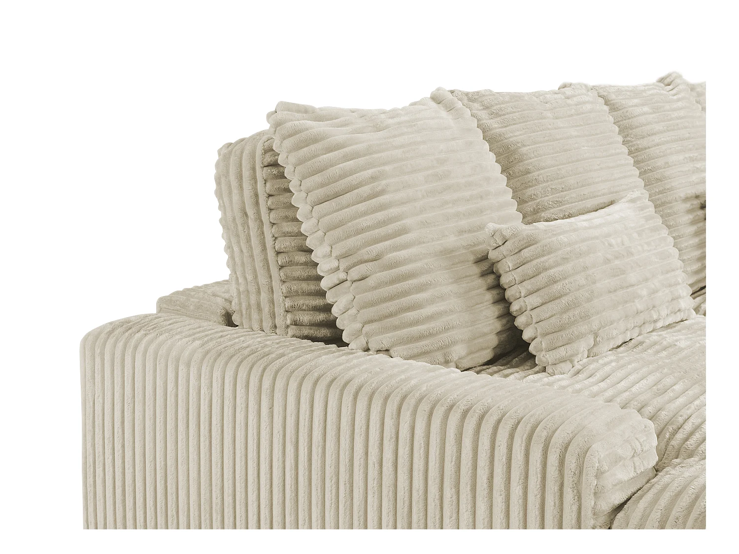 Sofa 3-Sitzer - tiefe Komfortsitzfläche - grob gerippter Cord - Beige - CALAZO von Pascal Morabito