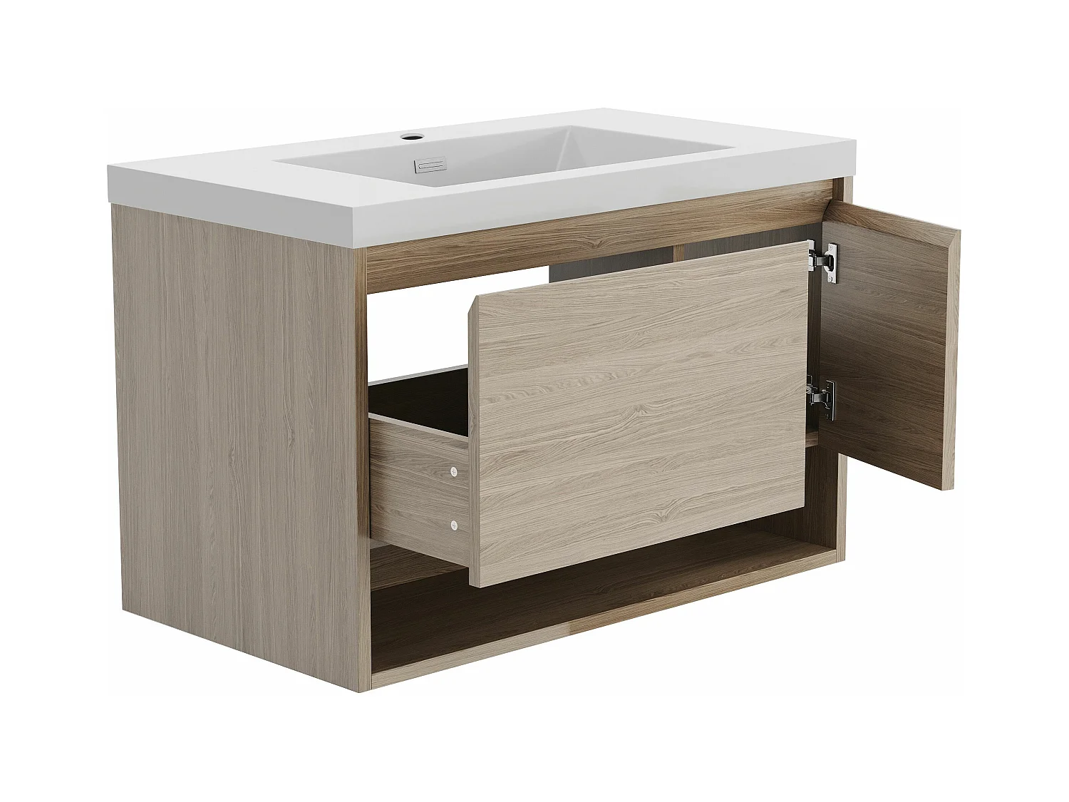 Mueble de baño flotante con lavabo - 90 cm - PUJUKA
