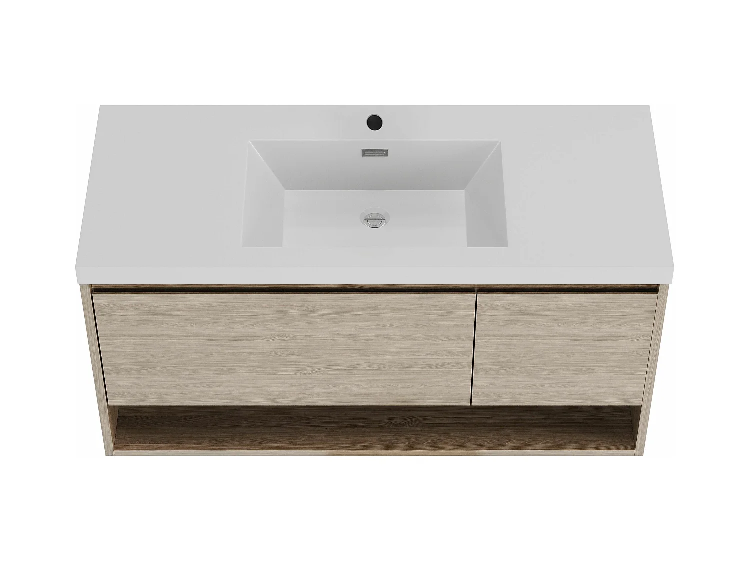 Meuble de salle de bain suspendu simple vasque coloris naturel clair - 120 cm - PUJUKA