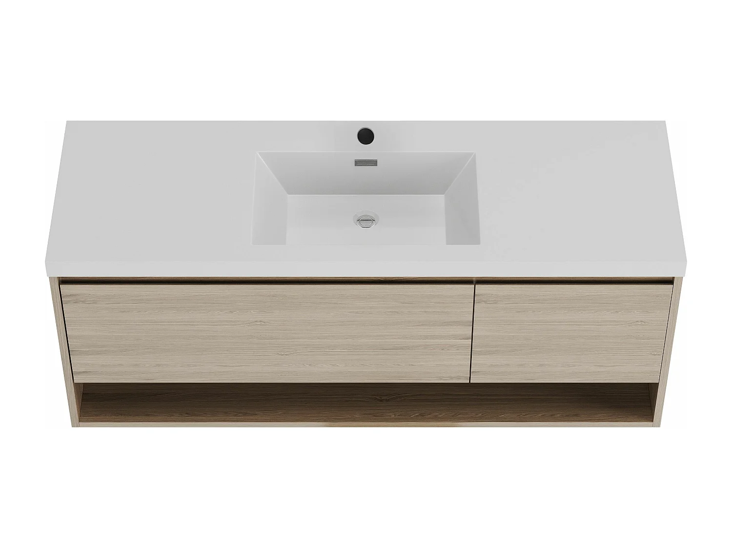 Mobile per bagno sospeso lavabo singolo 150 cm  Naturale chiaro - PUJUKA