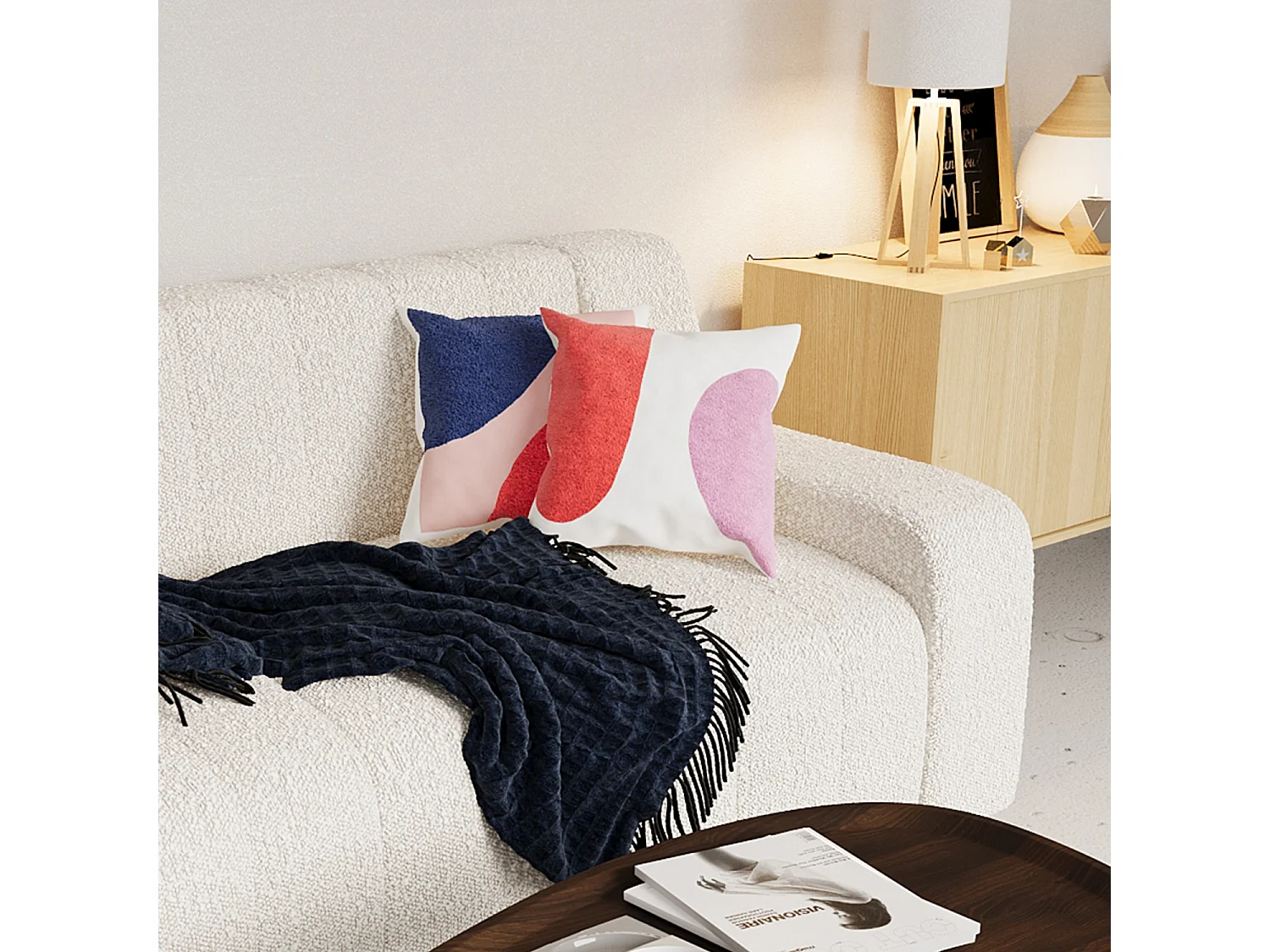 LIMA - Coussin brodé, design moderne et coloré