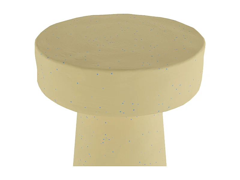 ANEMONE - Petite table d’appoint ronde design en magnésie mouchetée de bleu