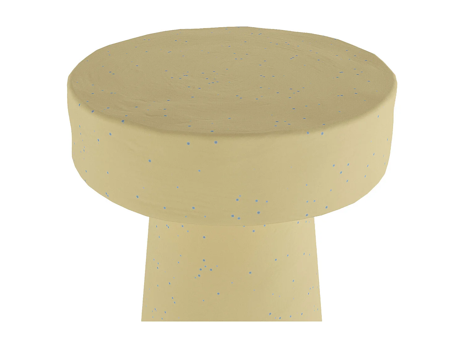 ANEMONE - Petite table d’appoint ronde design en magnésie mouchetée de bleu