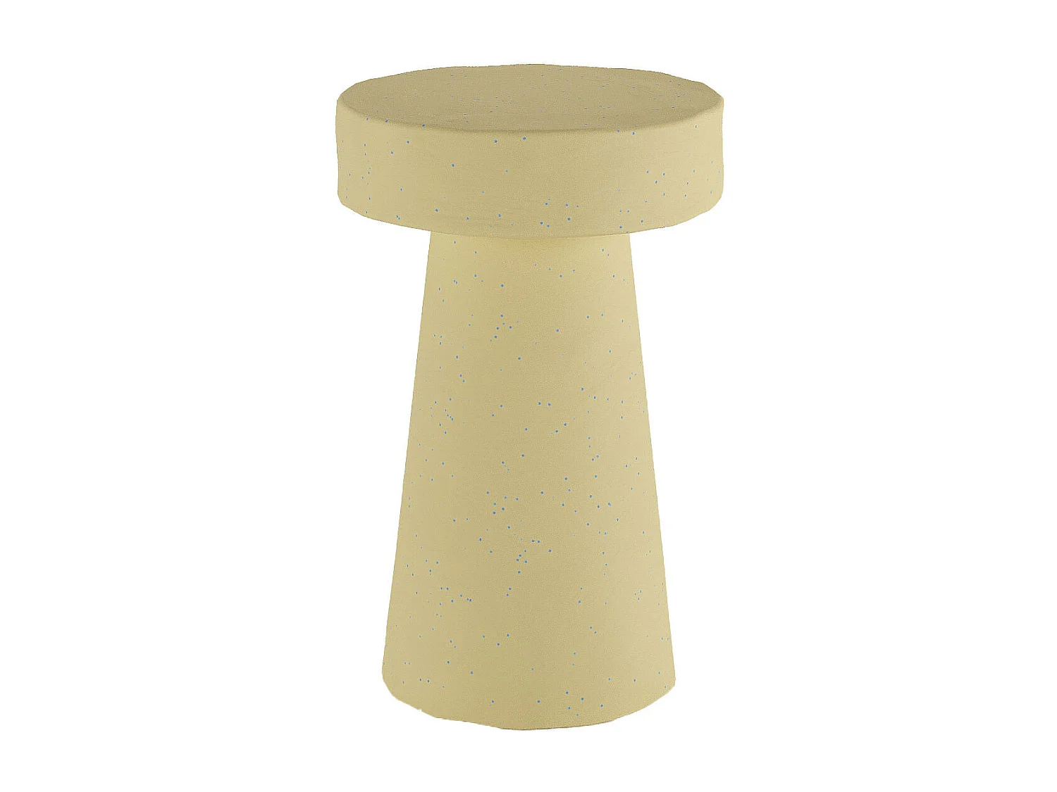 ANEMONE - Petite table d’appoint ronde design en magnésie mouchetée de bleu