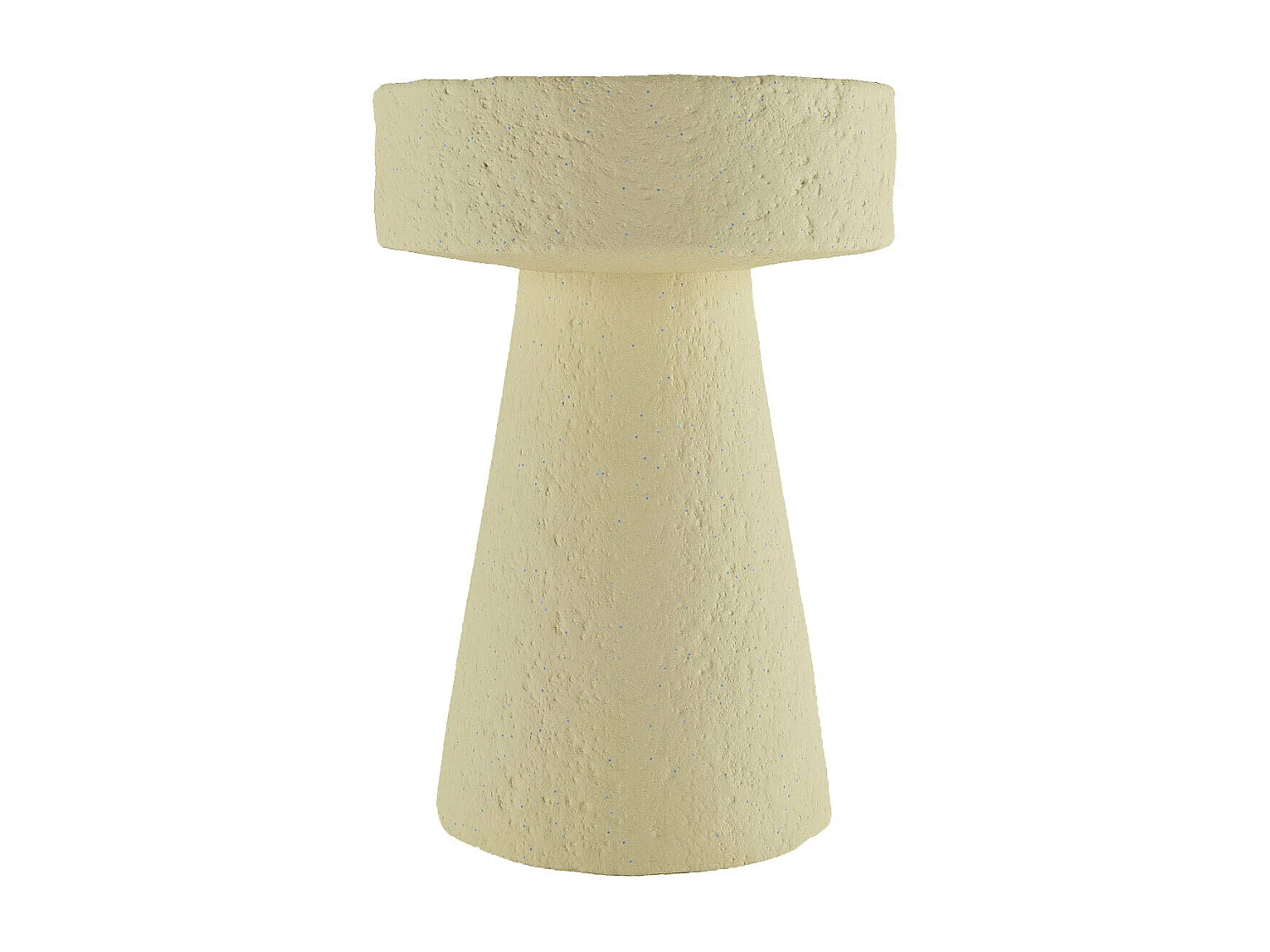 MARGUERITE - Table d’appoint circulaire en magnésie crème mouchetée bleu