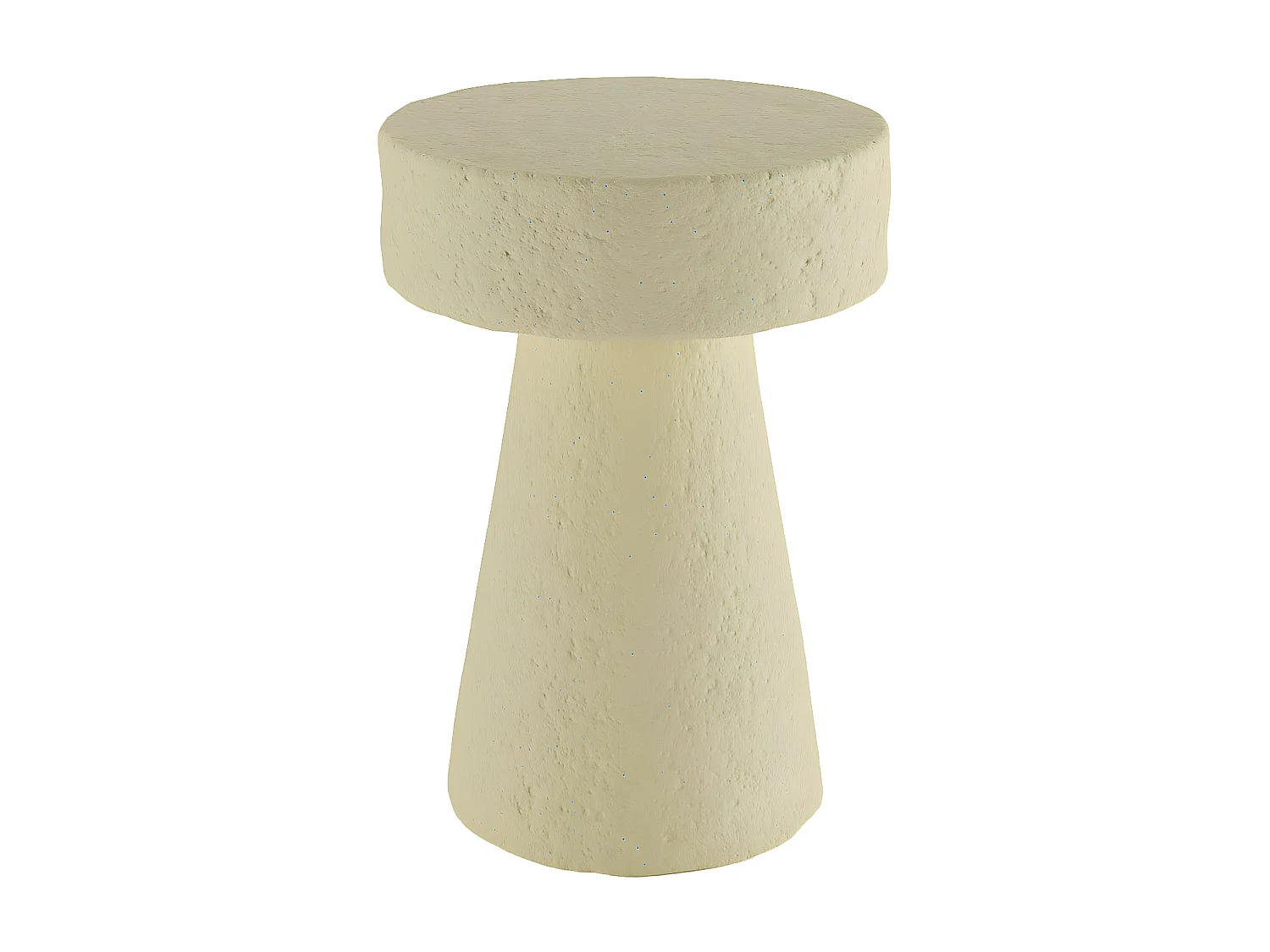 MARGUERITE - Table d’appoint circulaire en magnésie crème mouchetée bleu