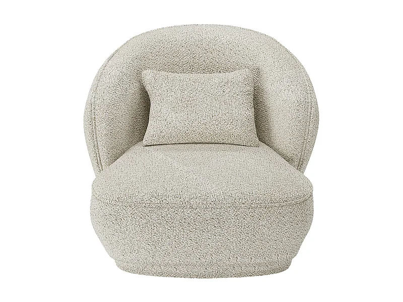 PABLO - Fauteuil design bouclé beige