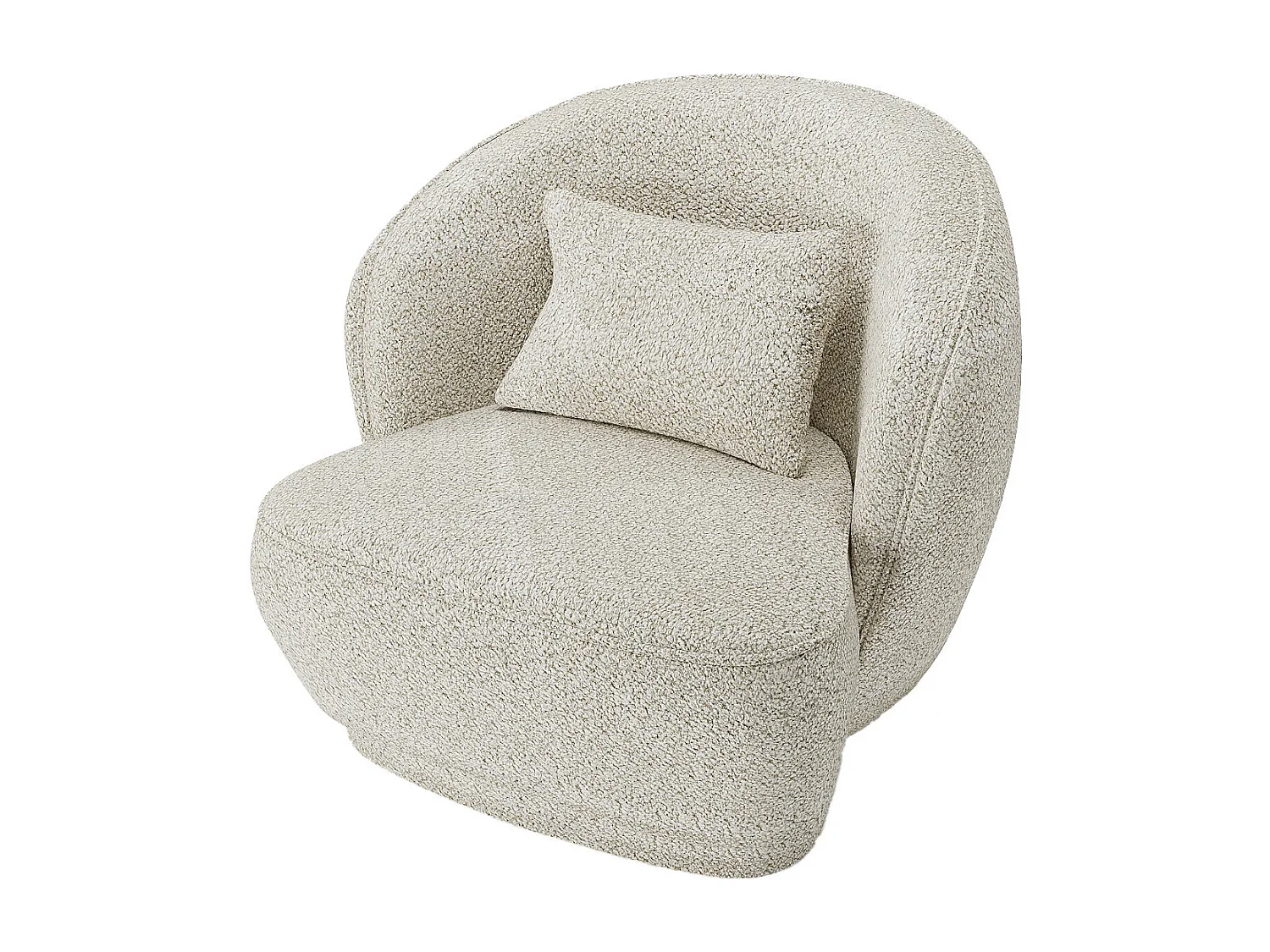PABLO - Fauteuil design bouclé beige