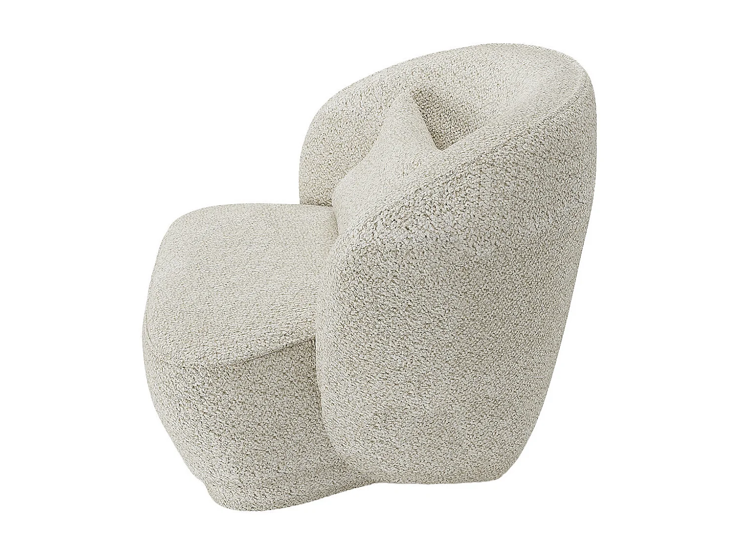 PABLO - Fauteuil design bouclé beige