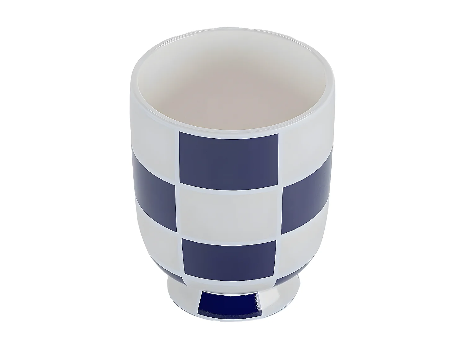 GENEVE - Vase décoratif en céramique à damier bleu