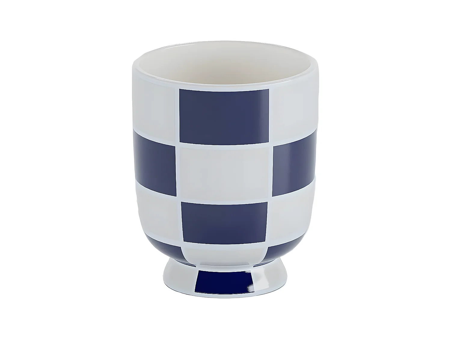 GENEVE - Vase décoratif en céramique à damier bleu