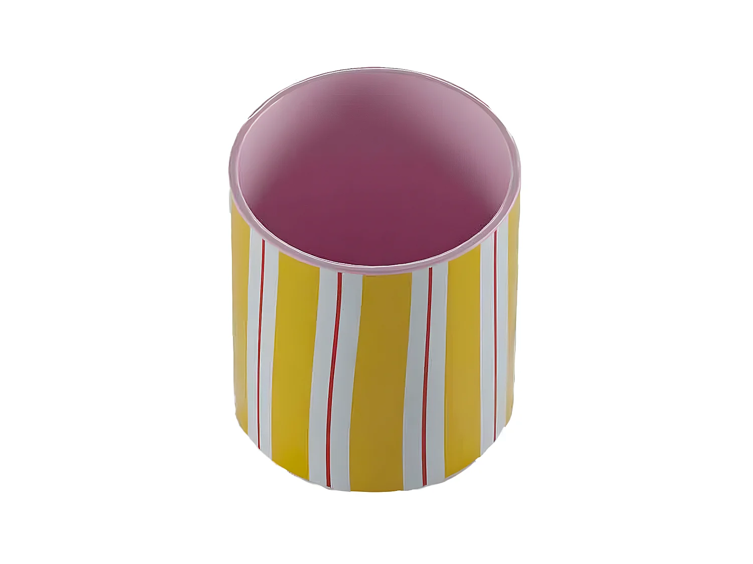 ORLANDO PETIT - Petit vase cylindrique à rayures orange