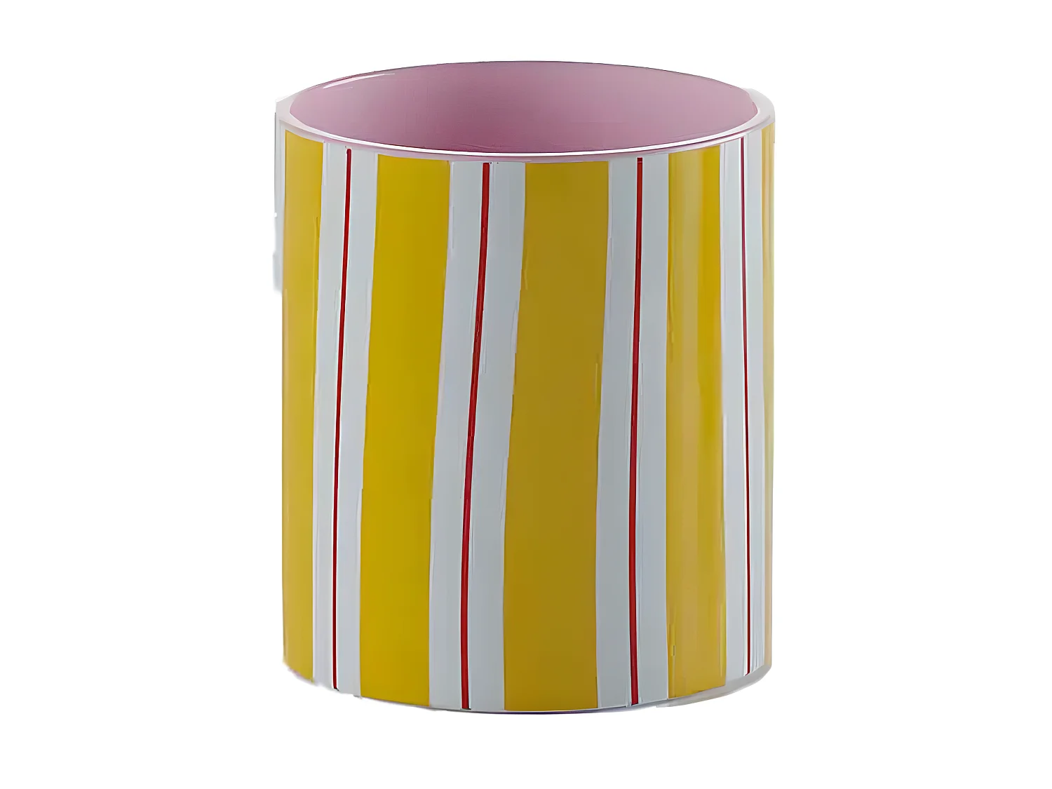 ORLANDO PETIT - Petit vase cylindrique à rayures orange