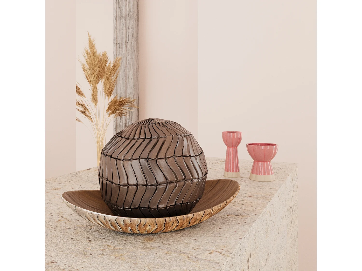 STOCKHOLM - Coupelle décorative design aspect bois