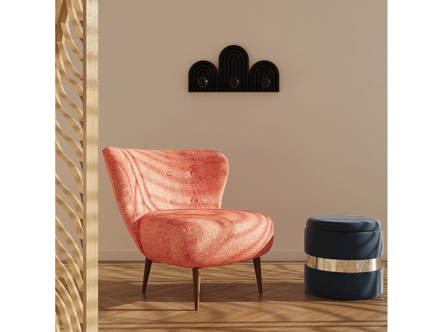 ACAPULCO - Patère murale 3 crochets