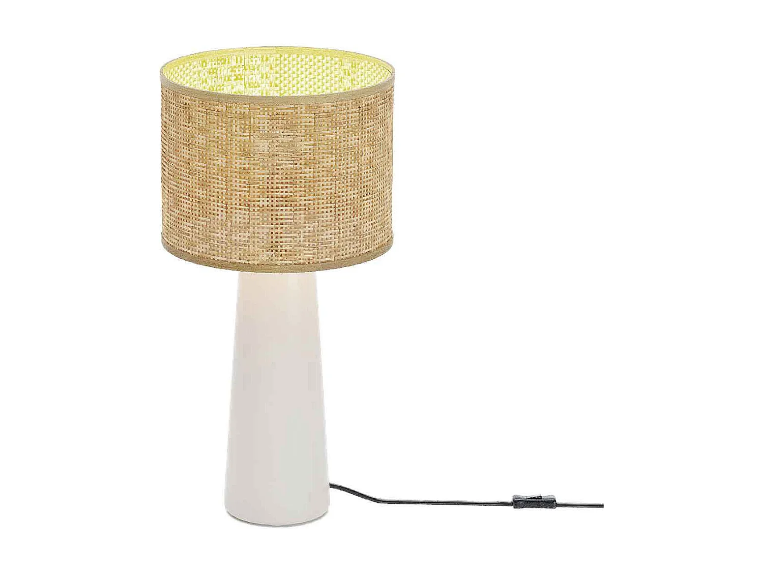 VAN GOGH - Lampe à poser en céramique et rotin