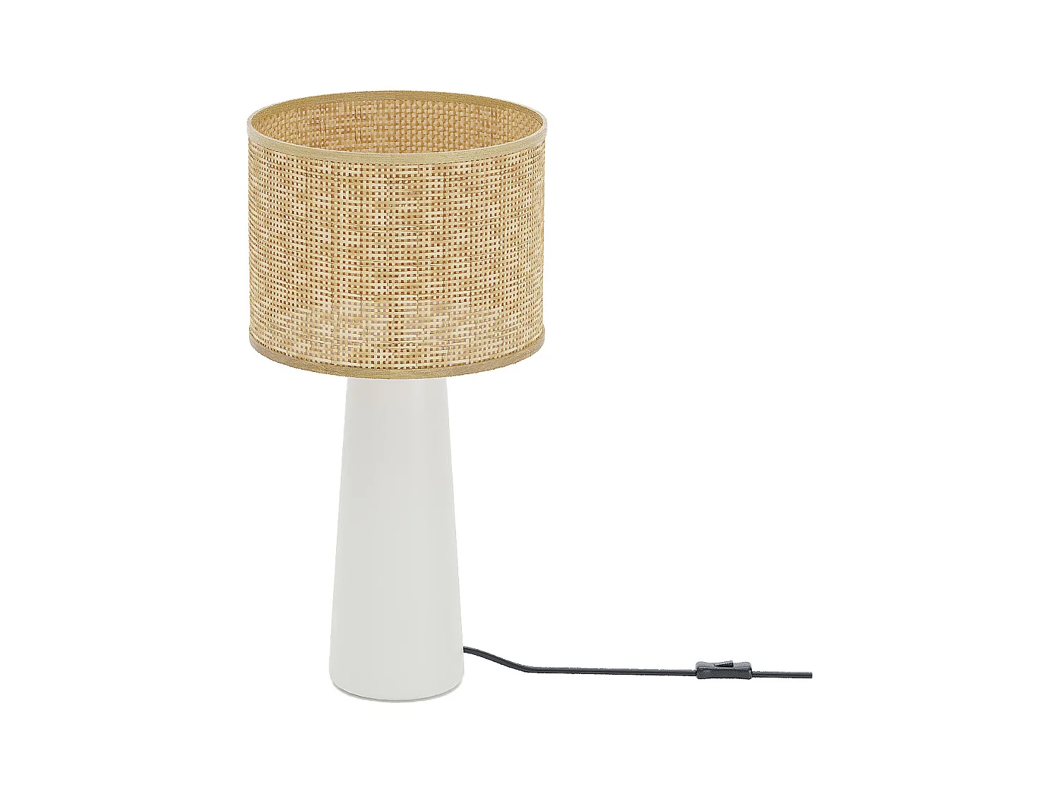 VAN GOGH - Lampe à poser en céramique et rotin