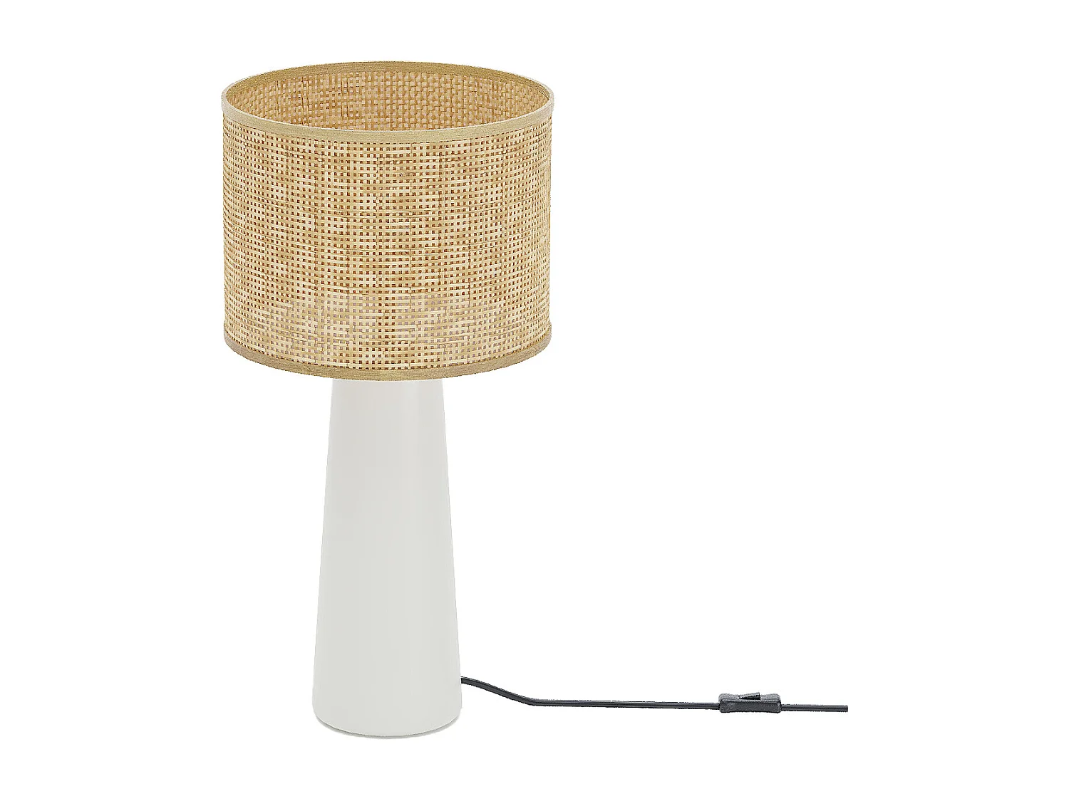 VAN GOGH - Lampe à poser en céramique et rotin