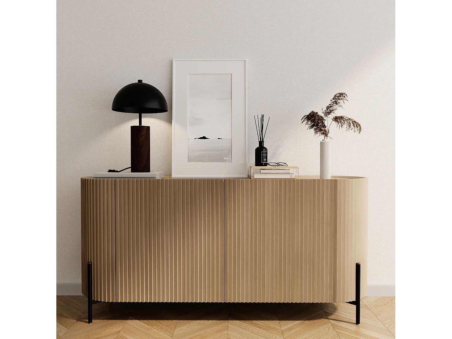 ROUSSEAU - Lampe à poser en bois et métal