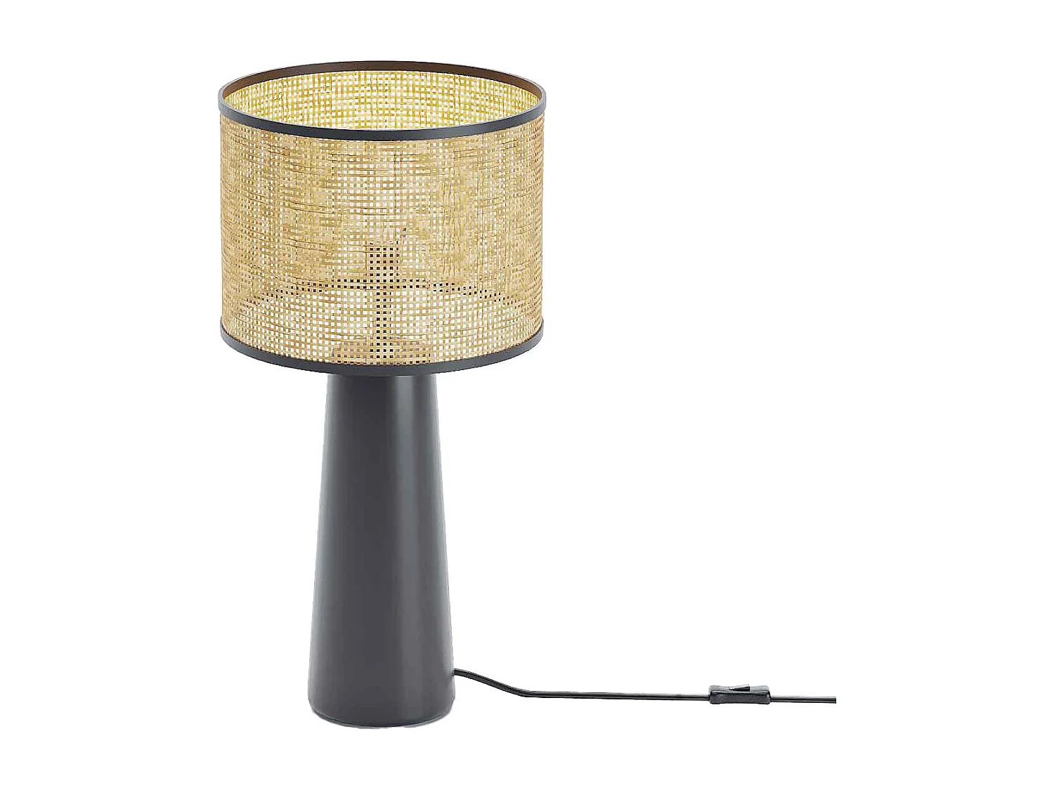 VAN GOGH - Lampe à poser en céramique et rotin