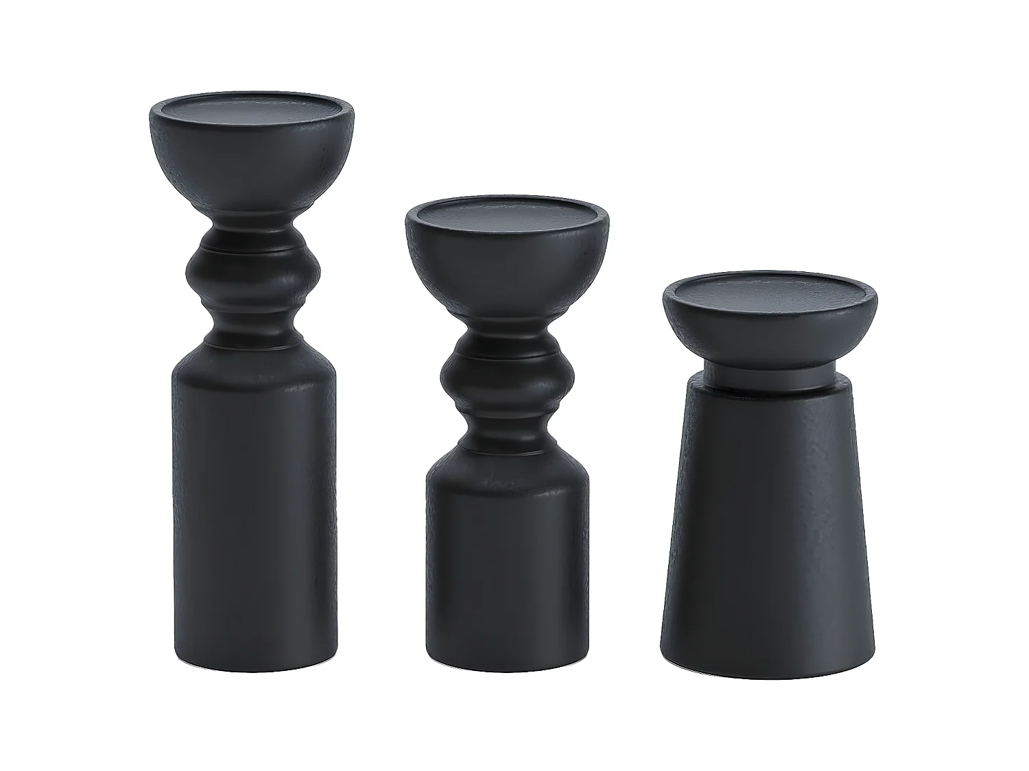 BOSTON - Set de 3 bougeoirs bois design